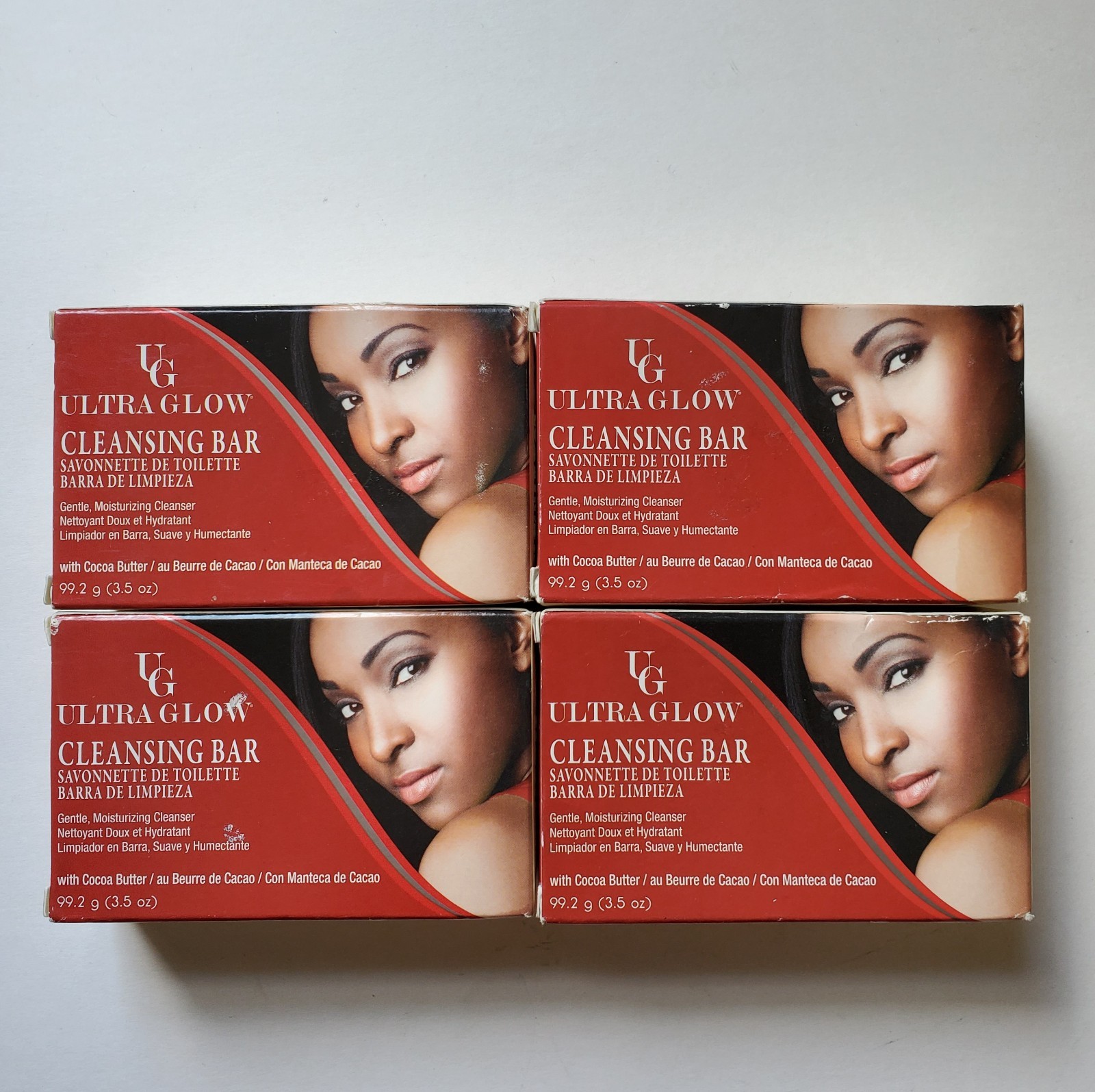 4 Bars Ultra Glow Cleansing Bar Soap With Aloe Vera UG 3.5 oz Each Lot Cleanser