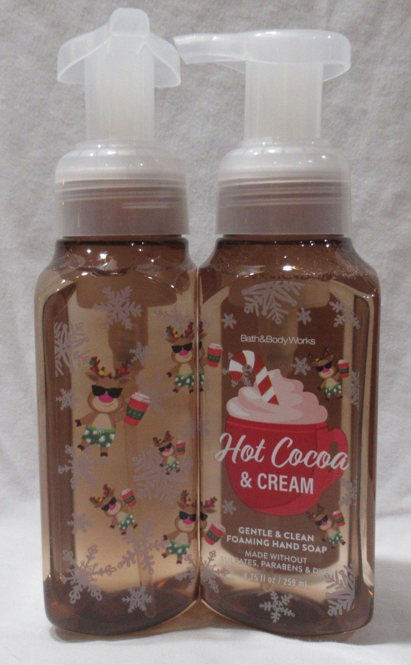 Bath & Body Works Gentle & Clean Foaming Hand Soap Lot Set 2 HOT COCOA & CREAM