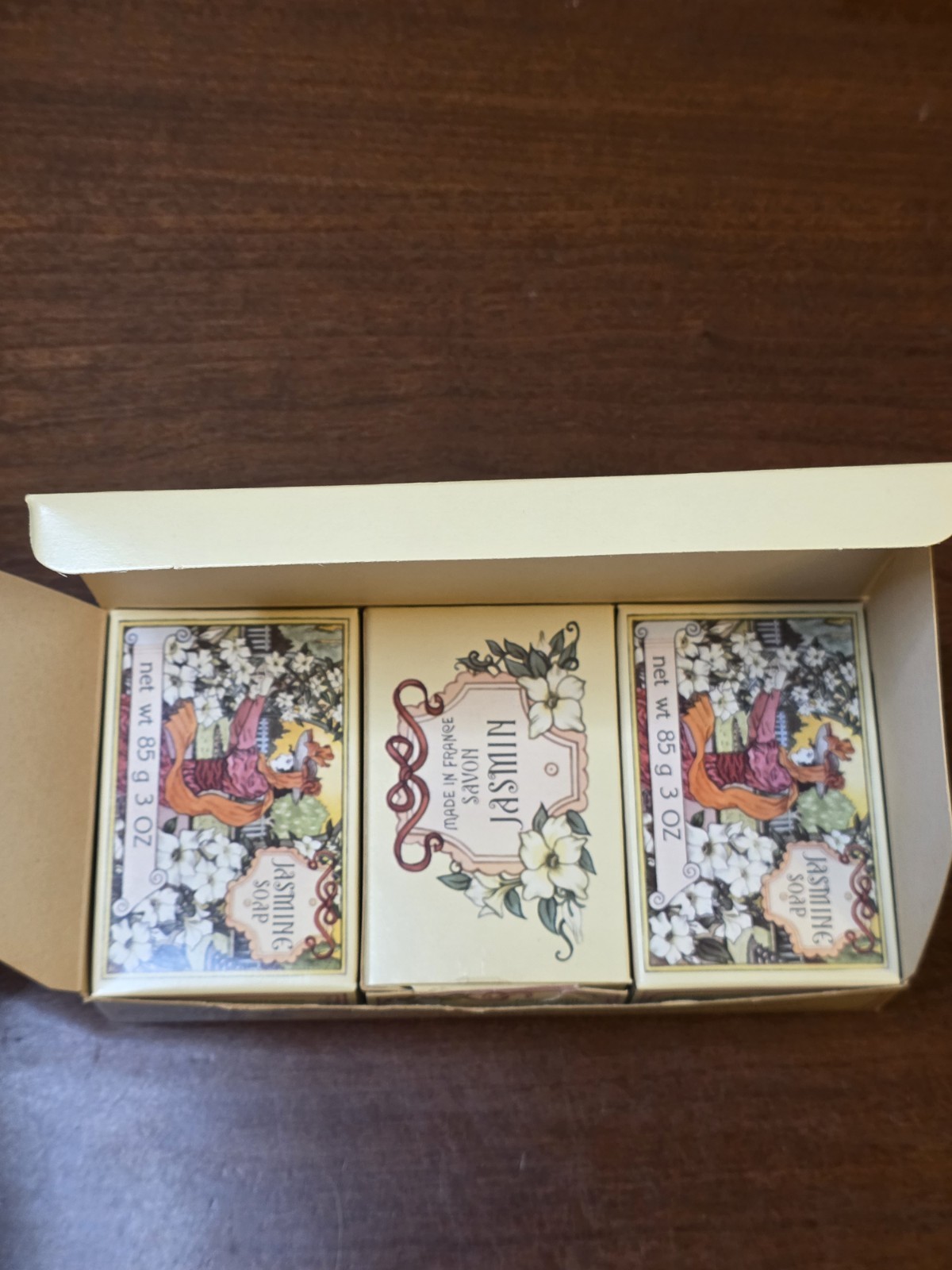 Jasmin Vintage Parfumerie Monpelas Perfume Soaps Rare Set of 3 3 Oz Jasmine Set