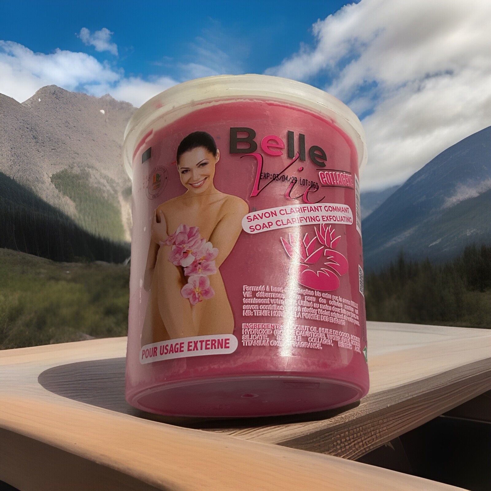 Belle Vie Rich Collagen Soap. Exfoliating Soap 670g Jar. X 1
