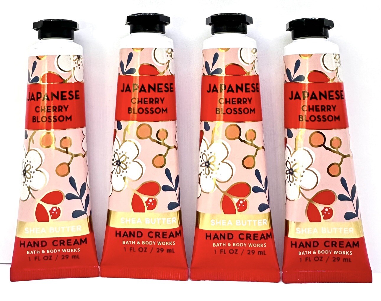 4 BATH & BODY WORKS JAPANESE CHERRY BLOSSOM HAND CREAM LOTION SHEA BUTTER TRAVEL