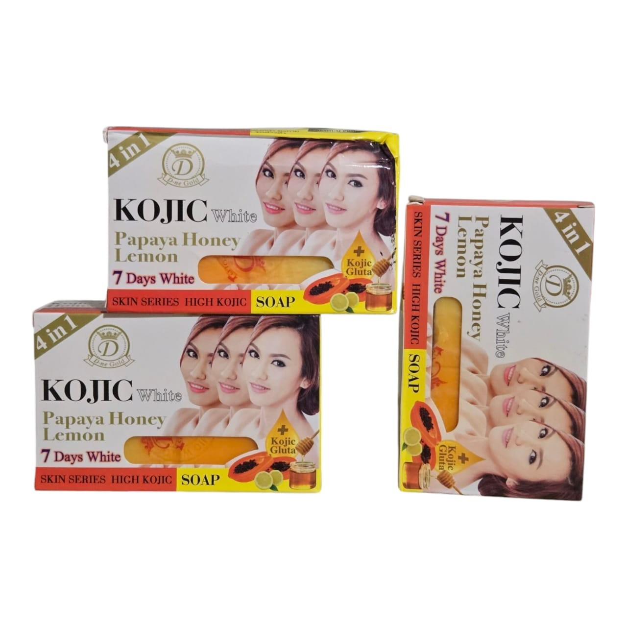 Kojic white Gluta PAPAYA HONEY 🍯🍋 7days whitening Soap. Clear spot 160g 3Bar