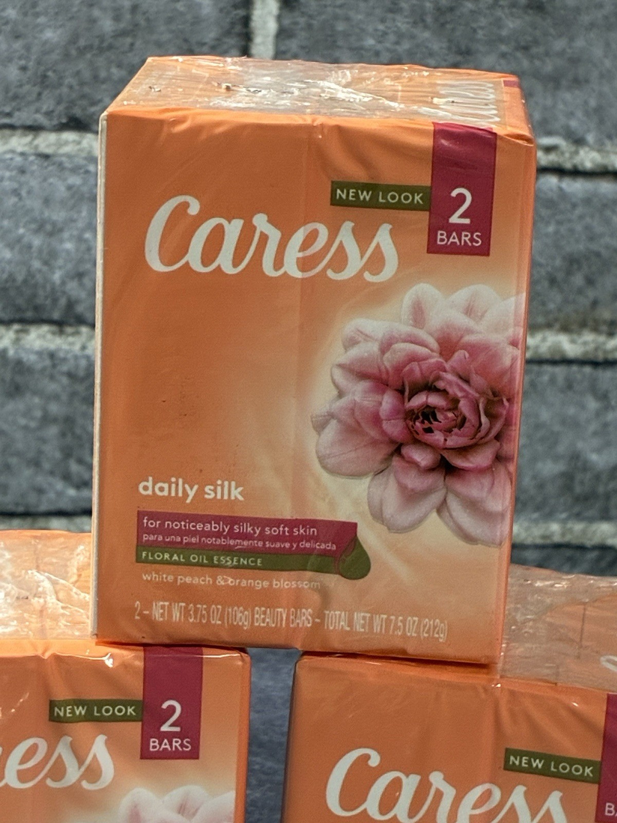 Caress Daily Silk White Peach & Orange Blossom Beauty Bars, 3.75 Oz Ea., 6 Bars