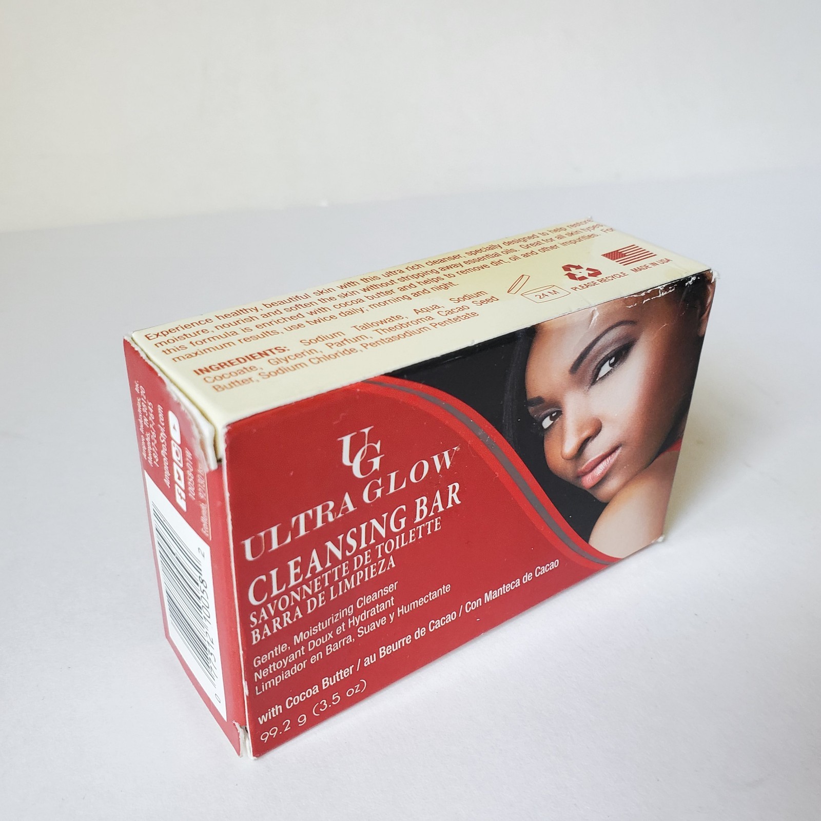 4 Bars Ultra Glow Cleansing Bar Soap With Aloe Vera UG 3.5 oz Each Lot Cleanser