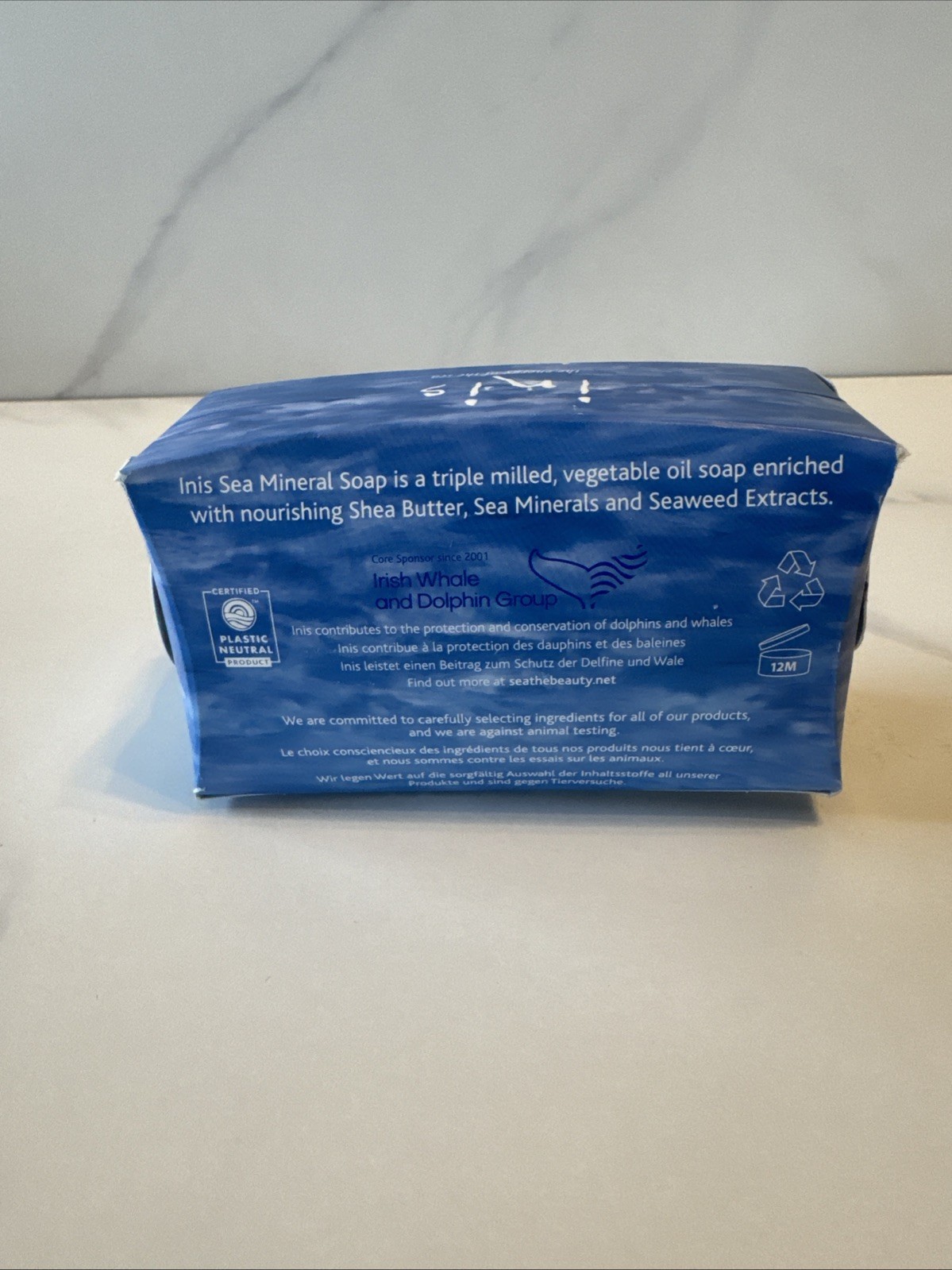 Inis Large Sea Mineral Bar Soap 7.4 oz./212g. Shea Butter Seaweed Extracts New