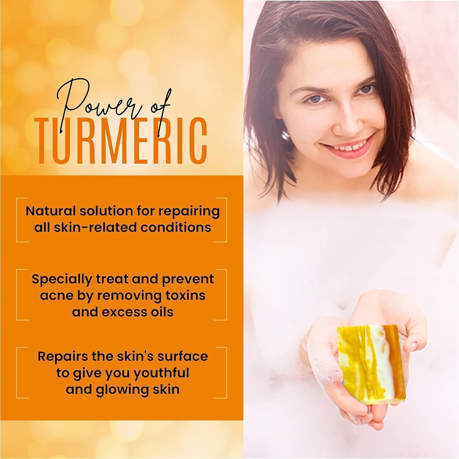 Organic Turmeric Soap Bar | Pure Natural Handcrafted Skincare, Face & Body Clean