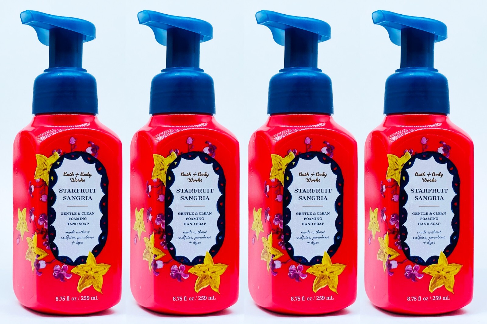 4 Bath & Body Works STARFRUIT SANGRIA Gentle Foaming Hand Soap 8.75 oz
