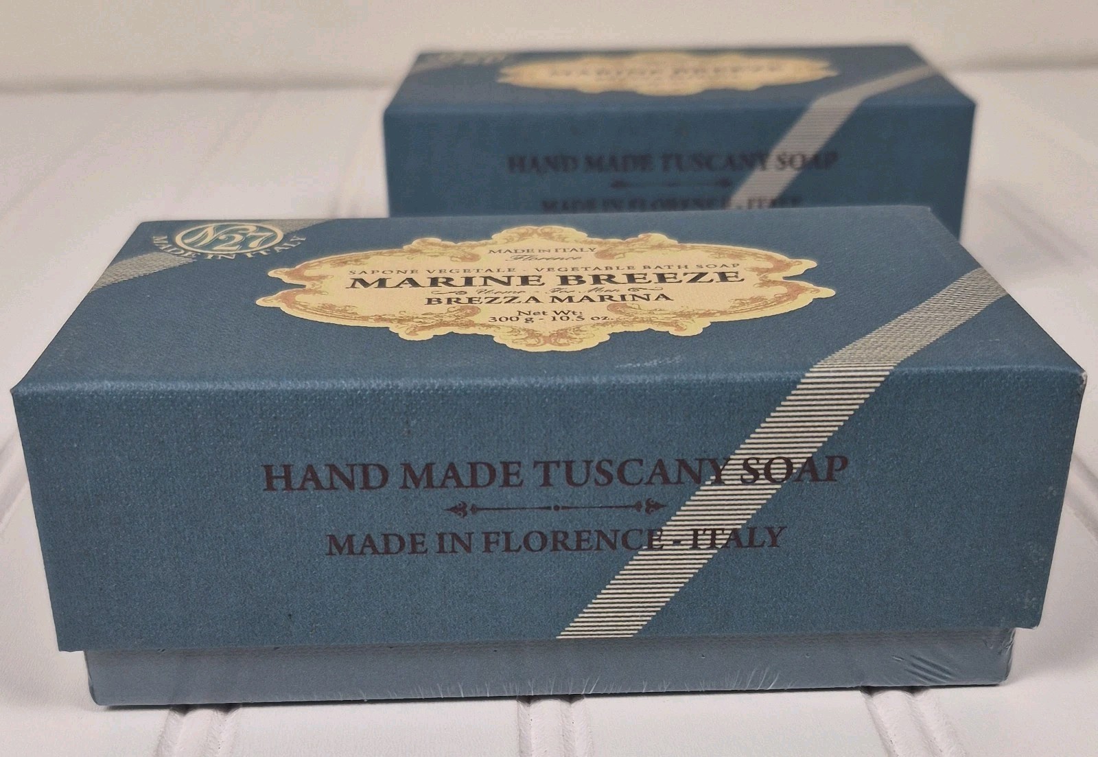 N°27 Saponerie Mario Fissi Marine Breeze Soap Italian Mens Bath Bar 300g 2 Pk