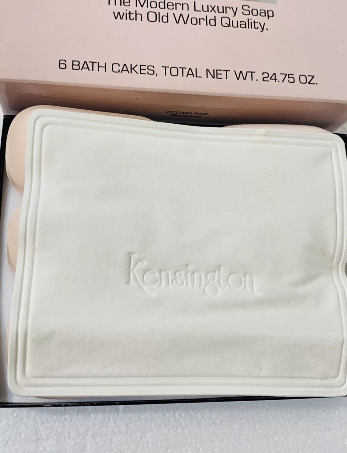 VINTAGE KENSINGTON 6 PC BOXED SET LUXURY GERANIUM SCENT BAR BATH SOAP 24.75 OZ
