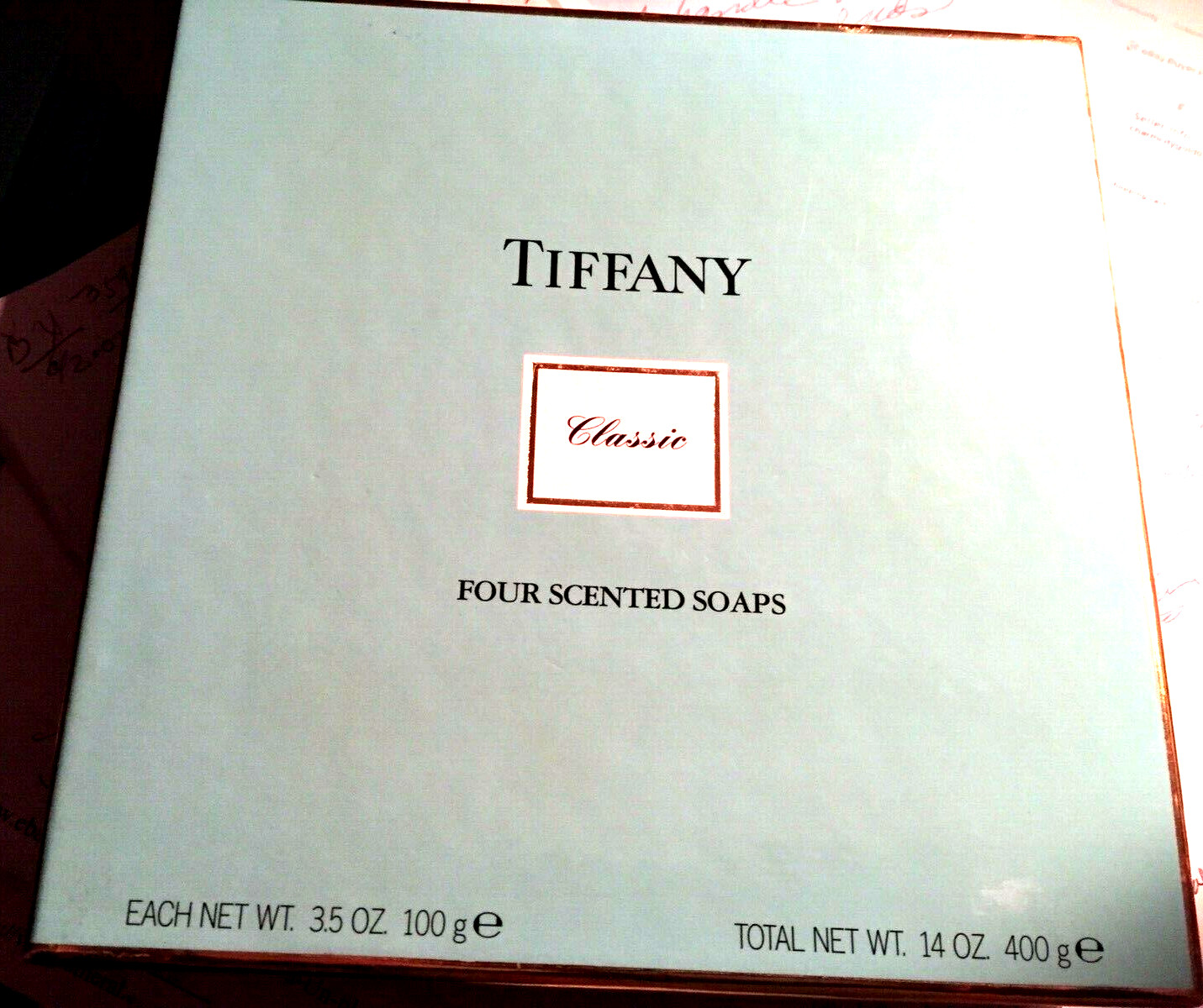 TIFFANY&CO PERFUME SCENTED 4 SOAPS ORIG BOX 3.5OZ 100gm/14oz 400gm SEALED MINT