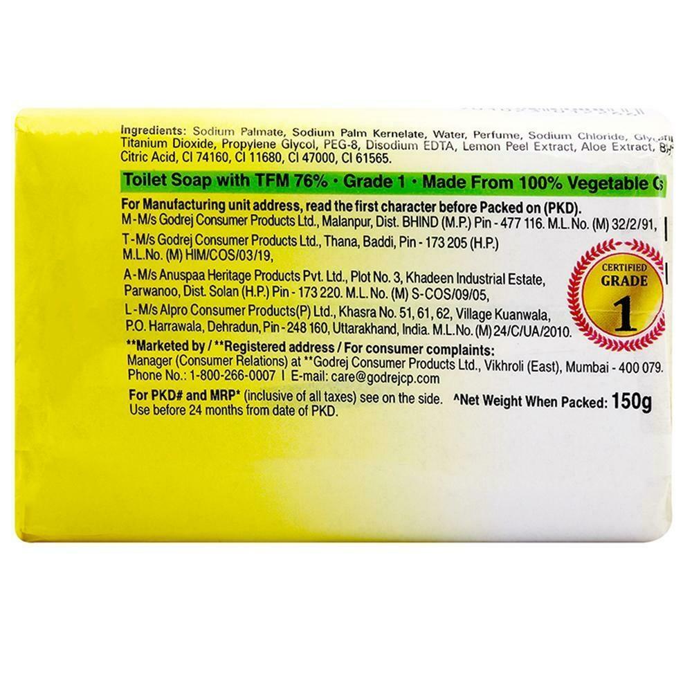 Godrej No.1 Lime with Aloe Vera Soap -Natural Oils – 100 gm – Free Ship