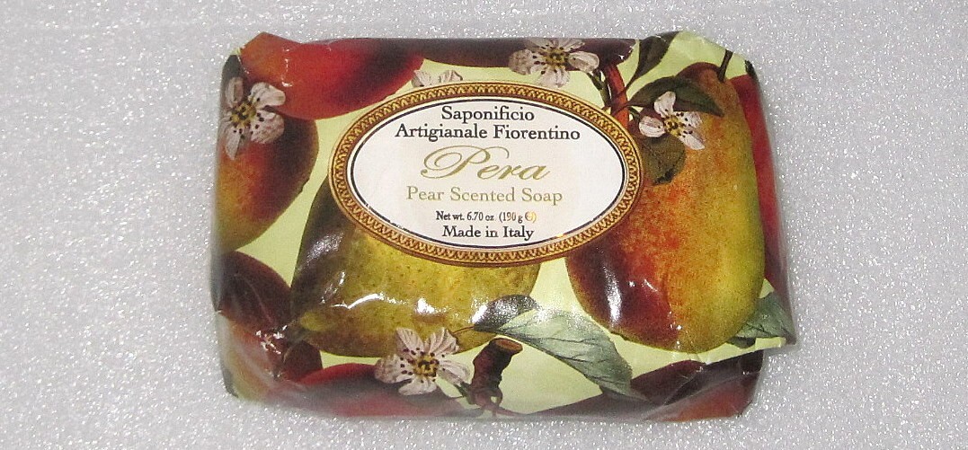 SAPONIFICIO ARTIGIANALE FIORENTINO PEAR ~ PERA SCENT 6.7 OZ LARGE BAR SOAP ITALY