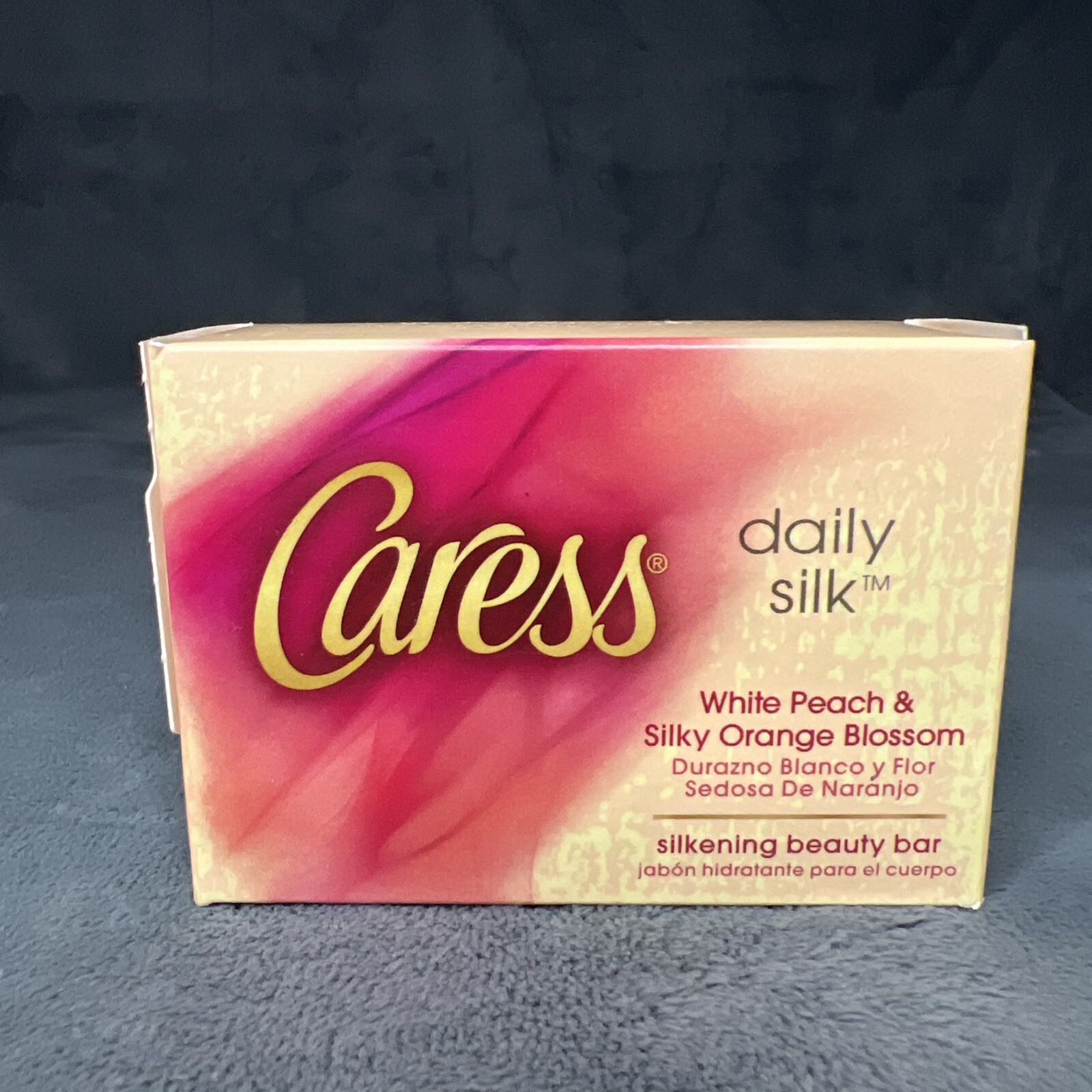 Caress Daily Silk Soap White Peach Silky Orange Blossom 3.15 oz Bar New