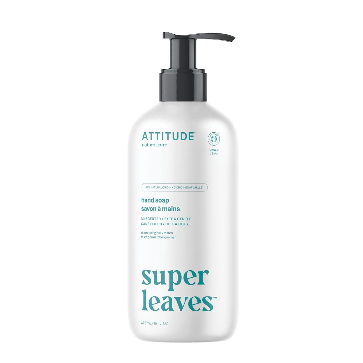 ATTITUDE Liquid Hand Soap, EWG Verified, Plant and Mineral-Based, Vegan Personal