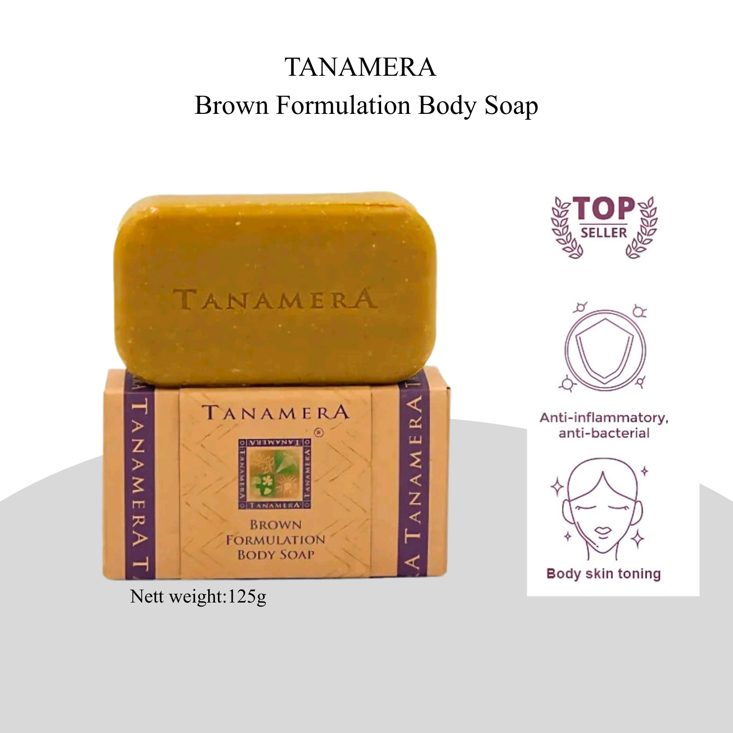TANAMERA Natural Herbal Body & Face Scrub Soap Clear Skin & Remove Oil Anti Acne