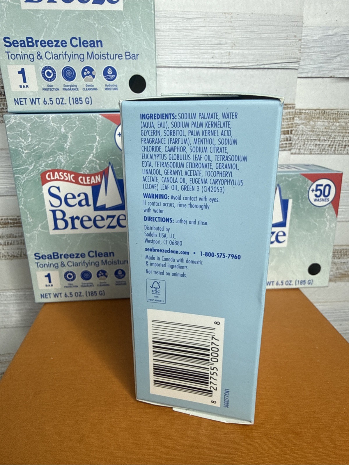 Sea Breeze Classic Clean, Toning Clarifying Moisure Bar, 6.5oz, Lot of 4