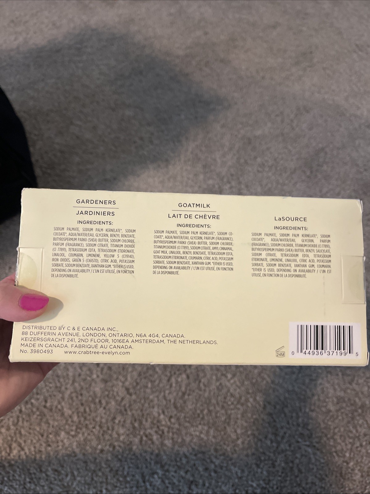 Crabtree & Evelyn Gardener LaSource Goatmilk Essentials Soap Trio Gift Box Large