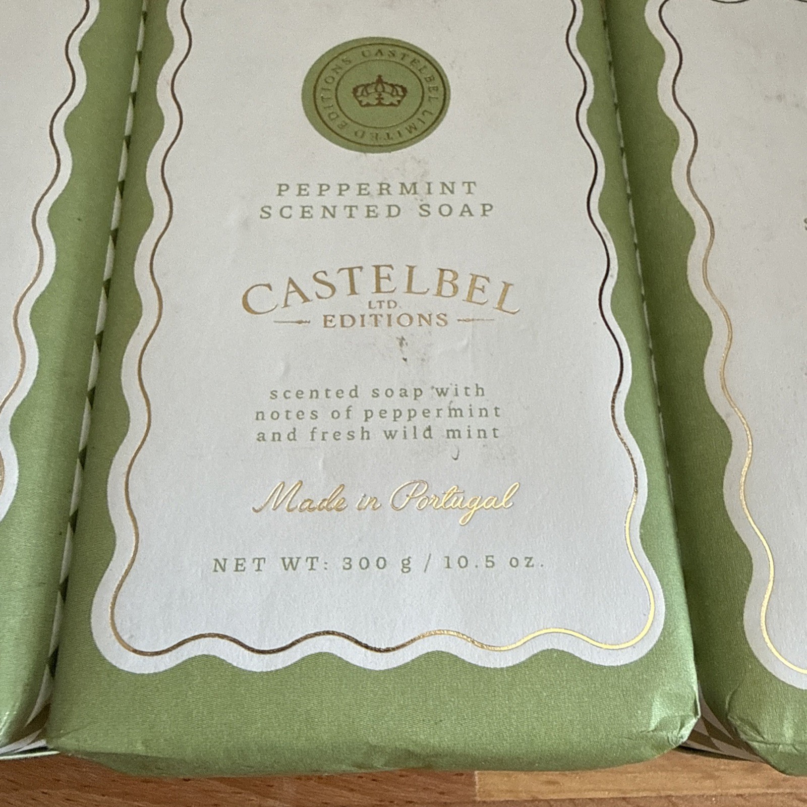 3X-Castelbel Peppermint Soap 10.5 oz Luxury Bar Soap Fresh Mint Portugal
