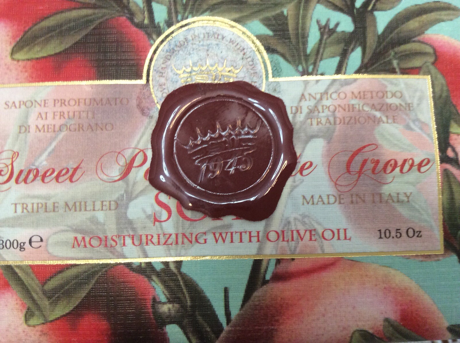 Sapone Sweet Pomegranate Grove Triple Milled Soap Italy 10.5 Oz SEALED