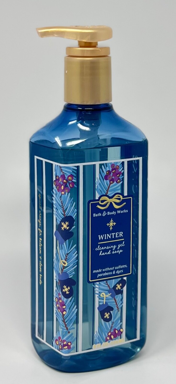 LOT OF 4 NEW BATH & BODY WORKS WINTER CLEANSING GEL HAND SOAP WASH PUMP BLUE 8OZ