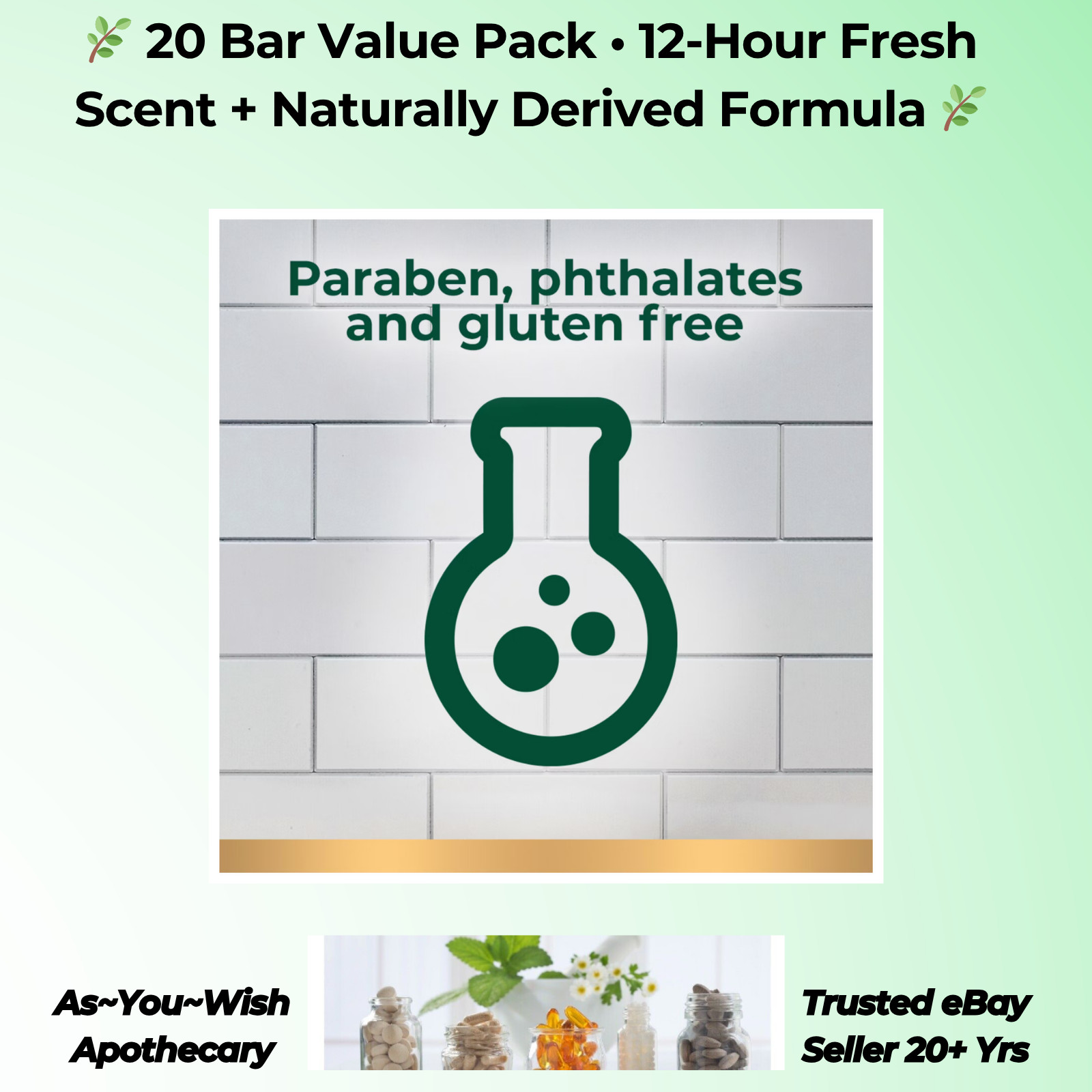 Irish Spring Men’s Bar Soap 20 Count 4oz Each Original Clean – NO SHIP TO CA