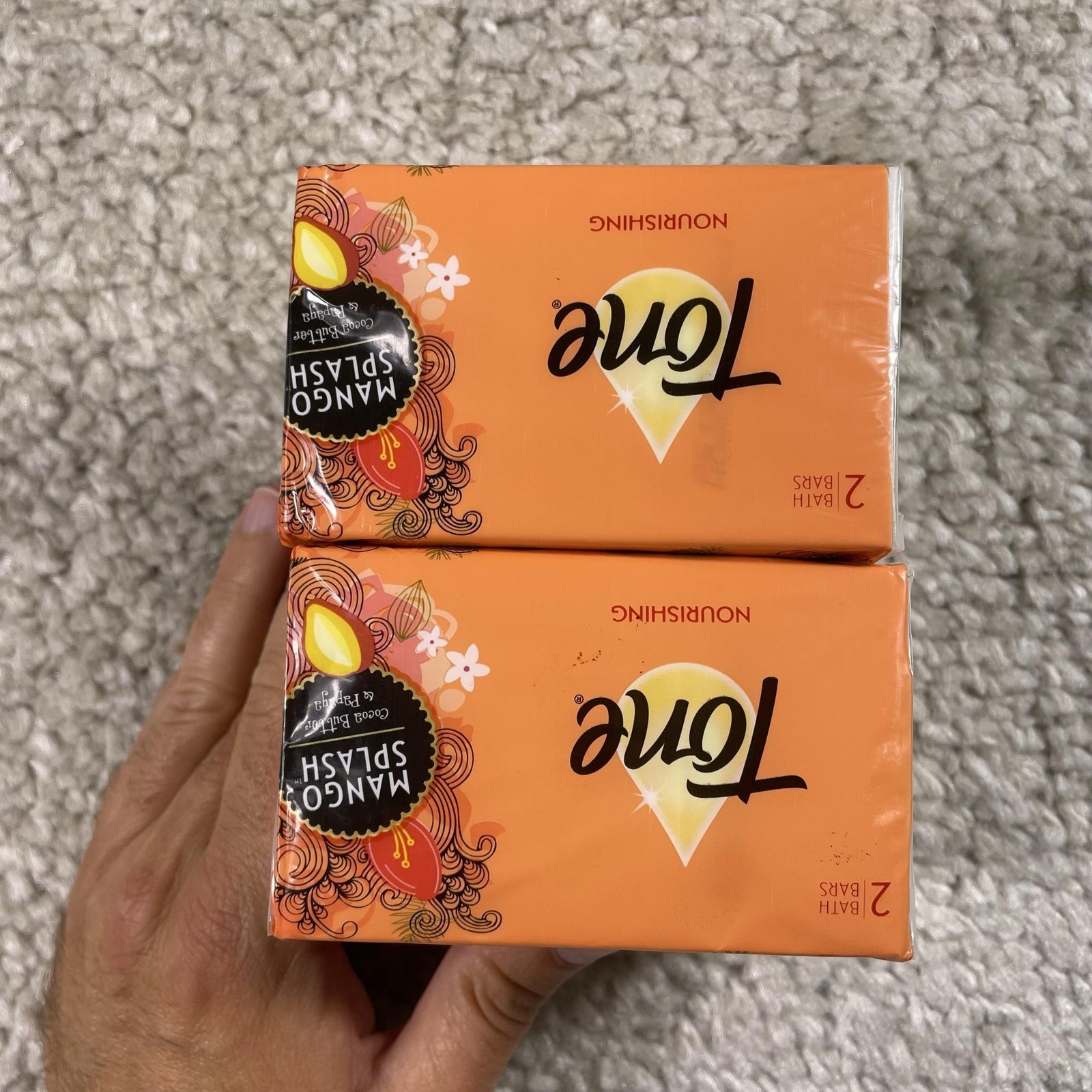 Tone Mango Splash Soap Bars 4.25oz 2-Bar Pack Lot of 2 Body New Cocoa Butter