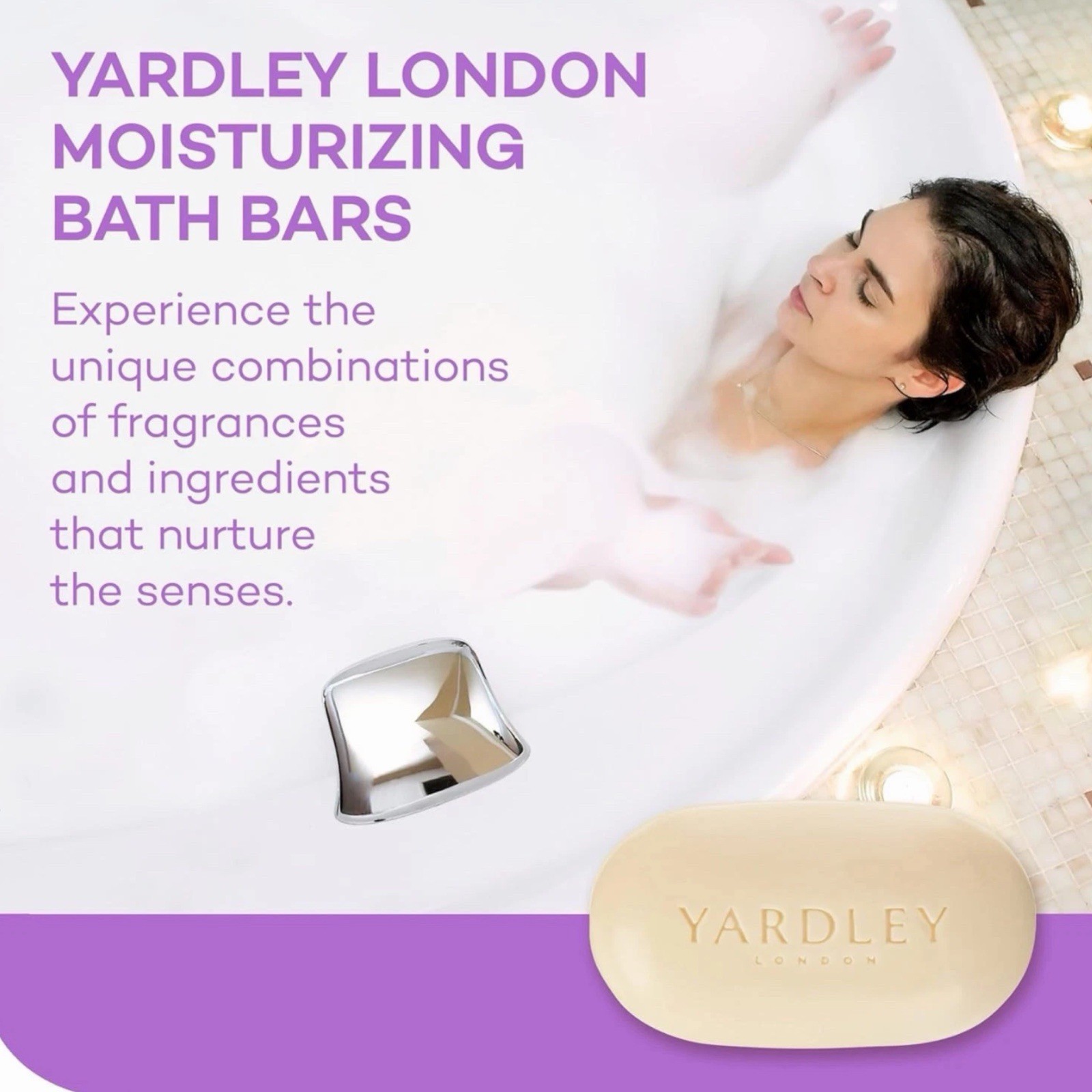 Yardley Nourishing Bath Bar Soap English Lavender 2 Pack 4 Ounces New Sealed