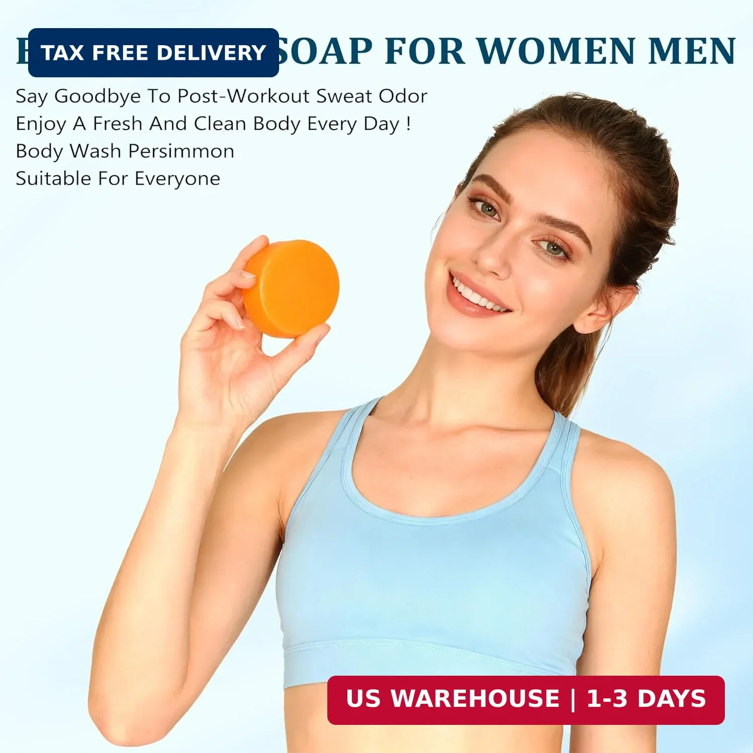120g Persimmon Soap for Old People Smell, Natural Persimmon Extract Deodorant Bo