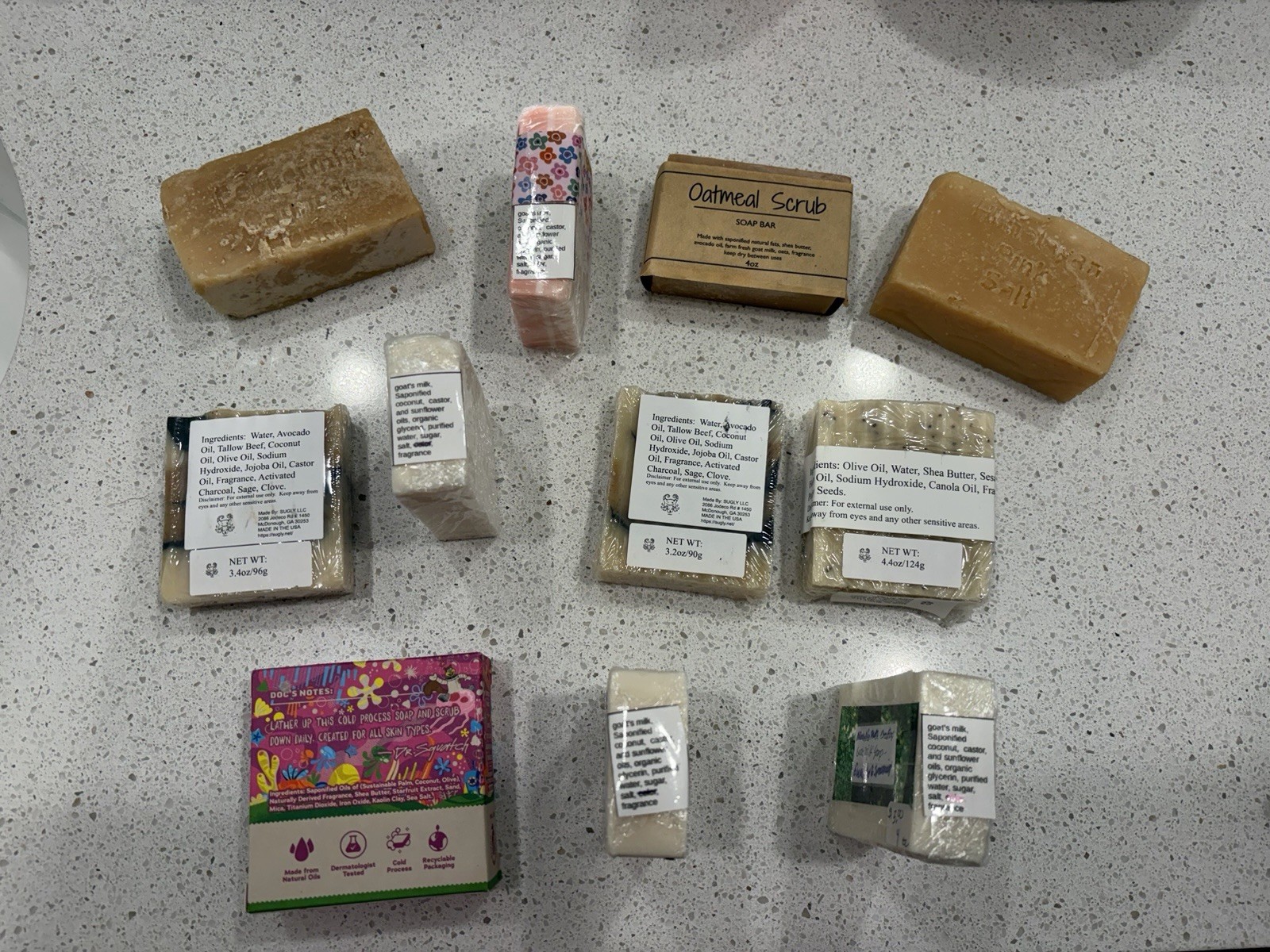 Soap Bars Lot of 11 Beef Tallow Goat Milk Dr Squatch Soap over 45 OZ NEW!