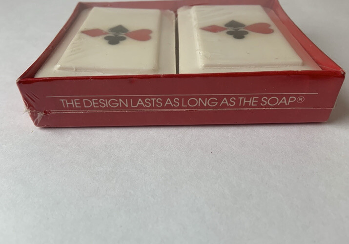 Vintage KATHERINE GRAY, INC. Soap French Milled Decal Boxed Four Suits Spades