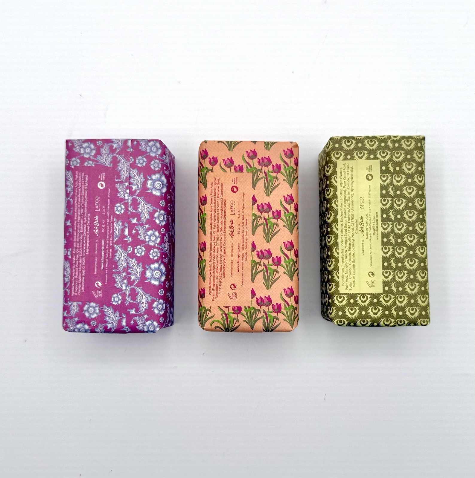 Claus Porto Soap Set (3Pk) Vintage Floral Art Deco Pkg. Gift Box As Shown – New