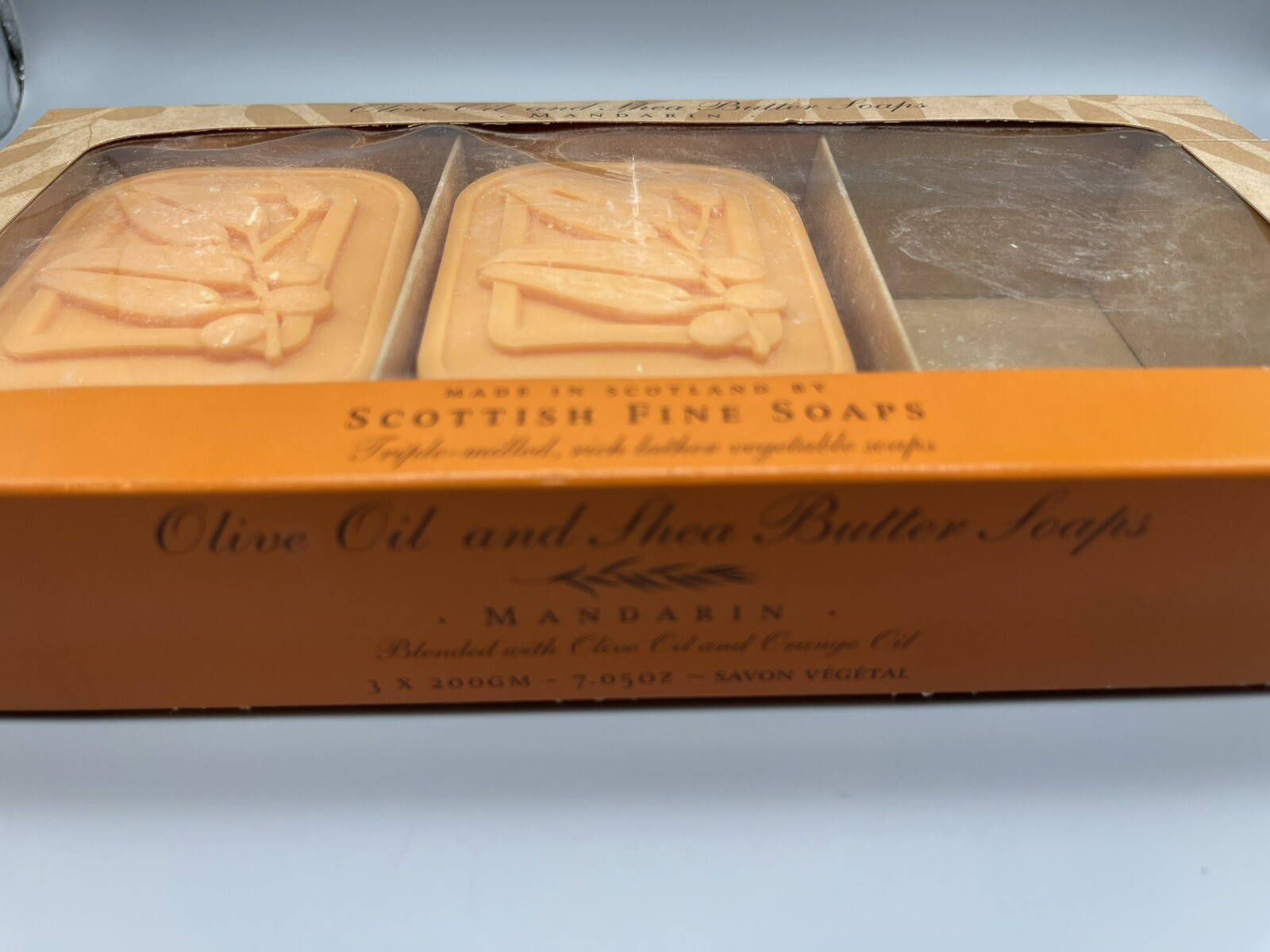 Scottish Fine Soaps 2 Mandarin Olive Oil Shea Butter Guest Soap Bars Scotland