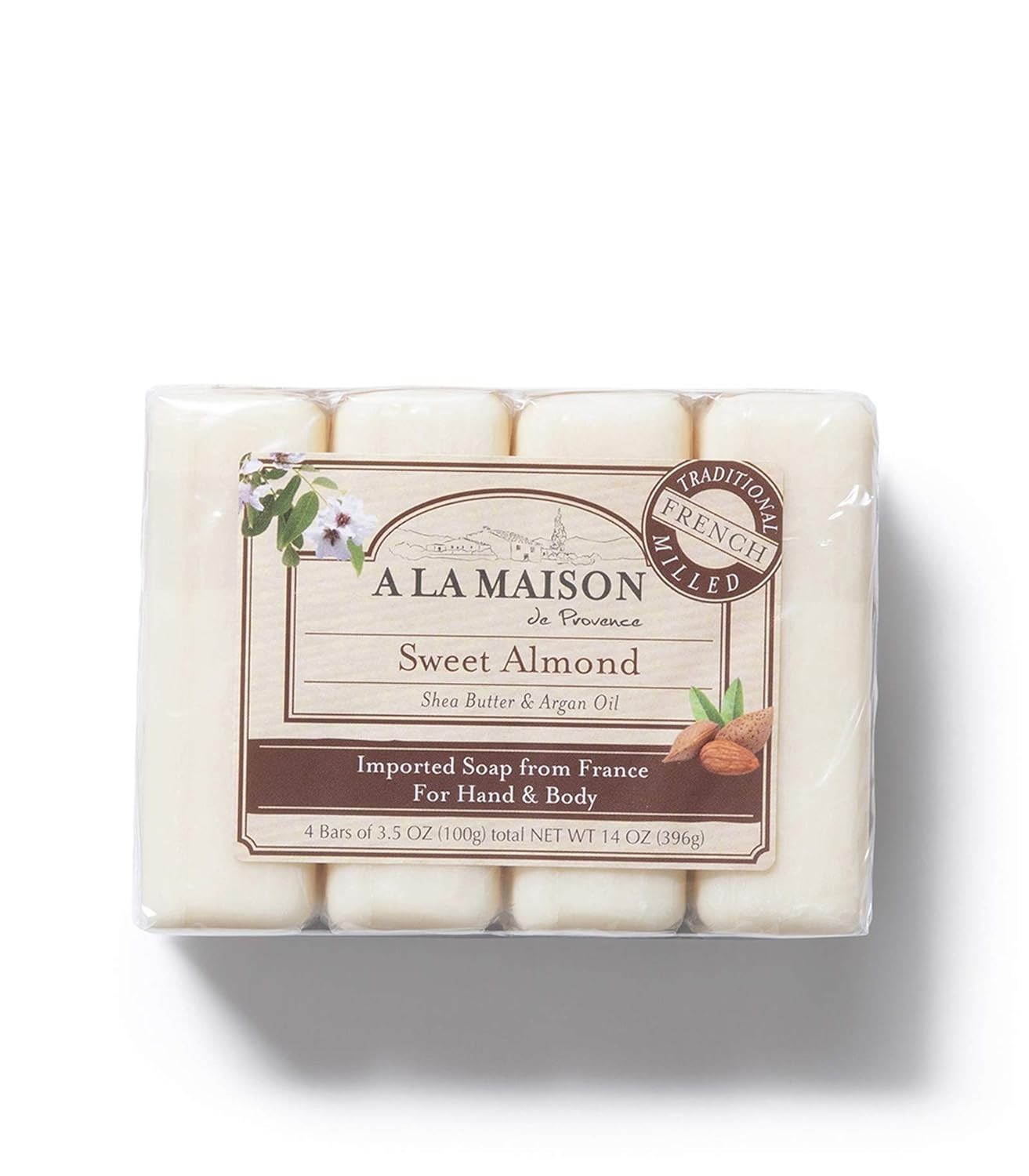 A LA MAISON Sweet Almond Bar Soap – 6 PACK – (24Bars of Soap)