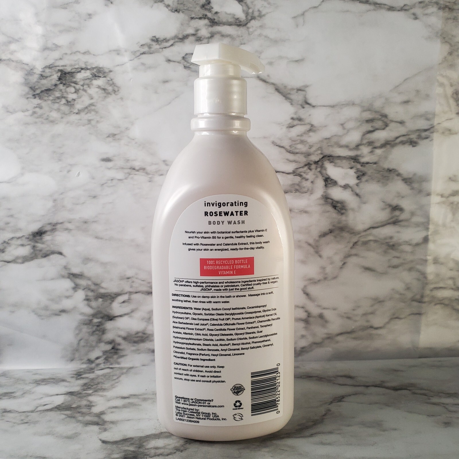 Jason Invigorating Rose Water Body Wash Vitamin E 30 fl oz Vegan
