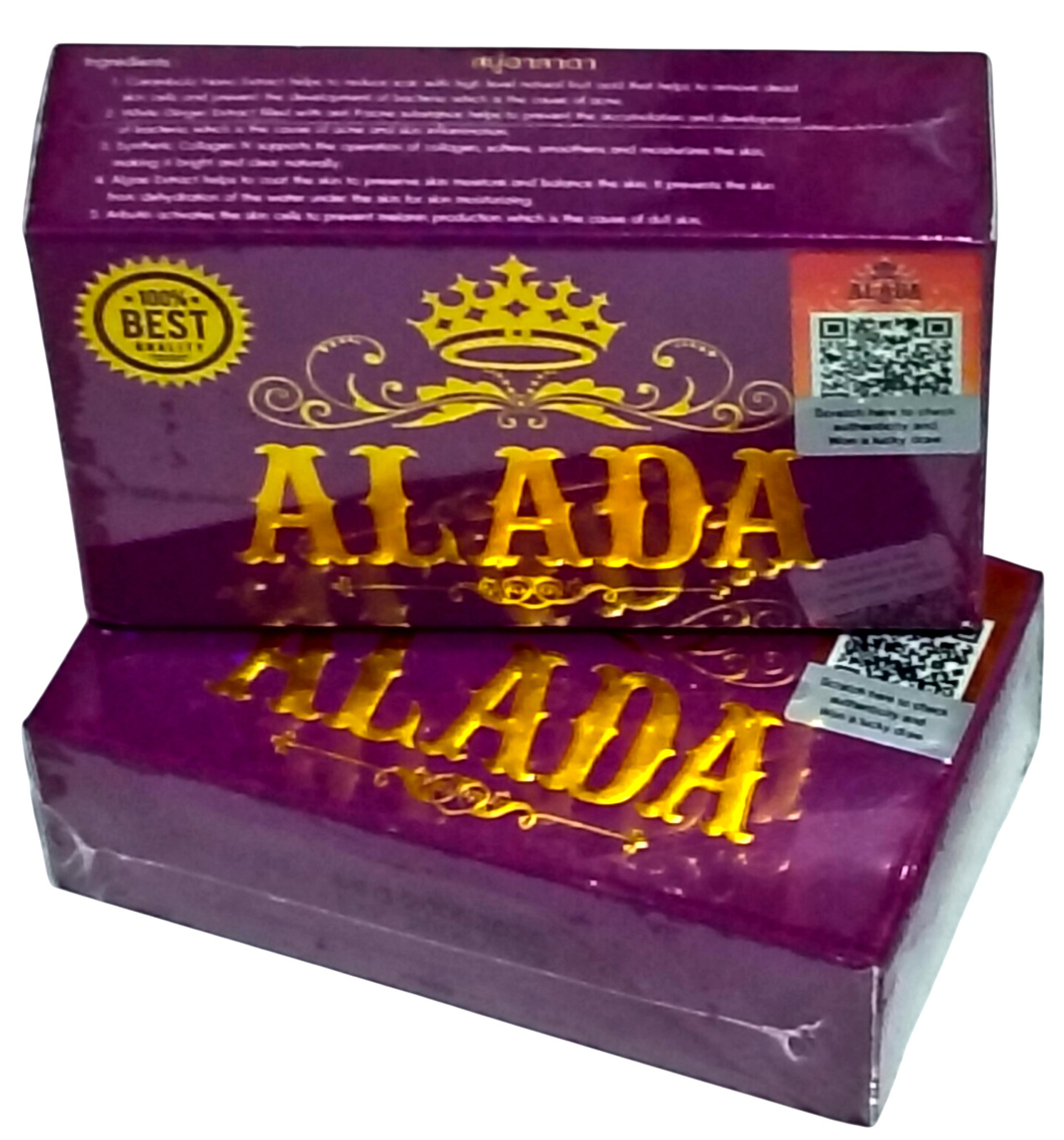 ALADA Natural Extract Thai Beauty Soap Face & Body Cleansing Moisturizing 160g×2