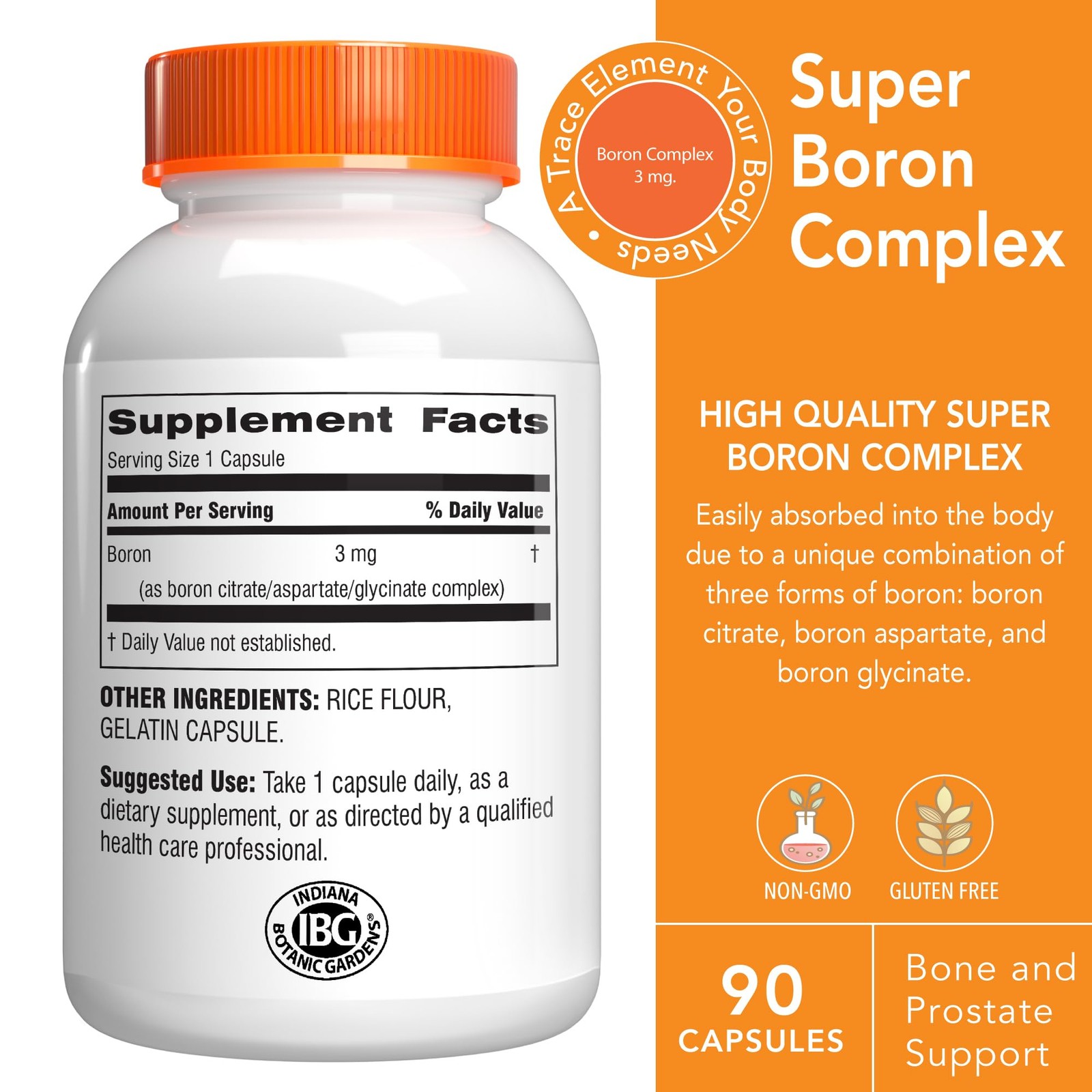 Botanic Choice Super Boron Complex (3mg) – Promotes Bone 90 Count (Pack of 1)