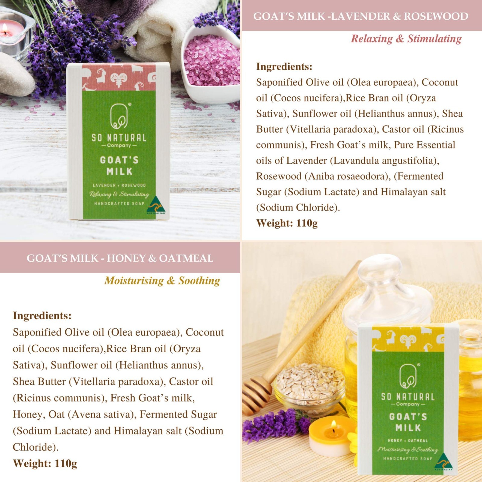 So Natural Handcrafted Soap Bars, Vegan & Goat’s Milk, Natural & Australian Made