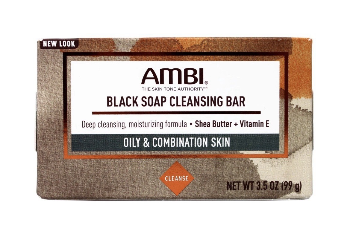 2 Pack Ambi Black Soap Cleansing Bar with Shea Butter Vit E for Oily Skin 3.5 OZ