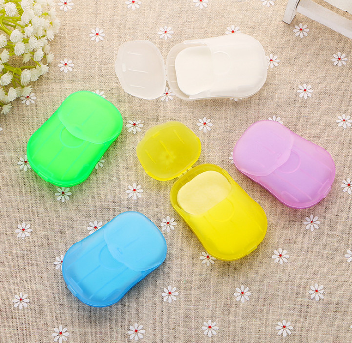 5pcs Mini Travel Washing Hand Bath Scented Slide Sheets Foaming Box Paper Soap