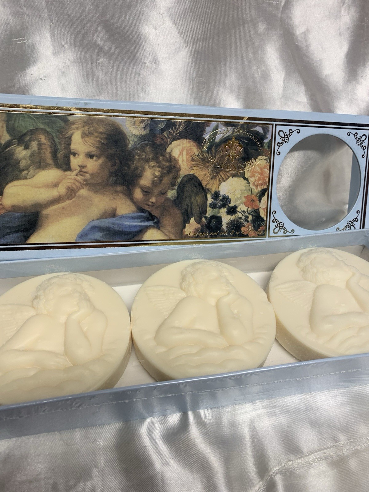 SAPONIFICIO ARTIGIANALE FIORENTINO 3 Angel Cherub Boxed Soaps Made In Italy