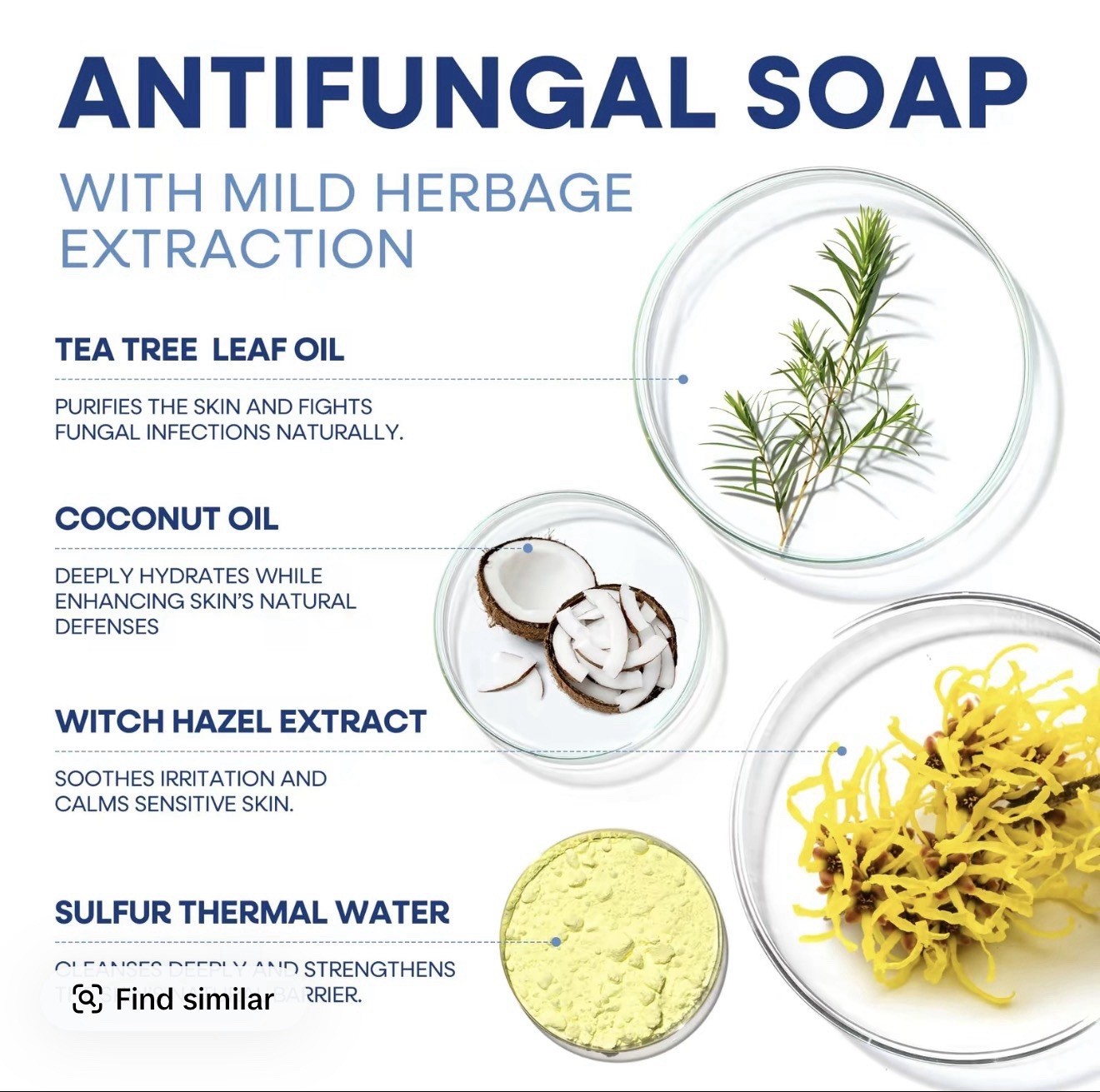 Hermon Antifungal Soap Tolnaftate 1% Tea Tree Oil Soothing 8 oz Body Hands Feet