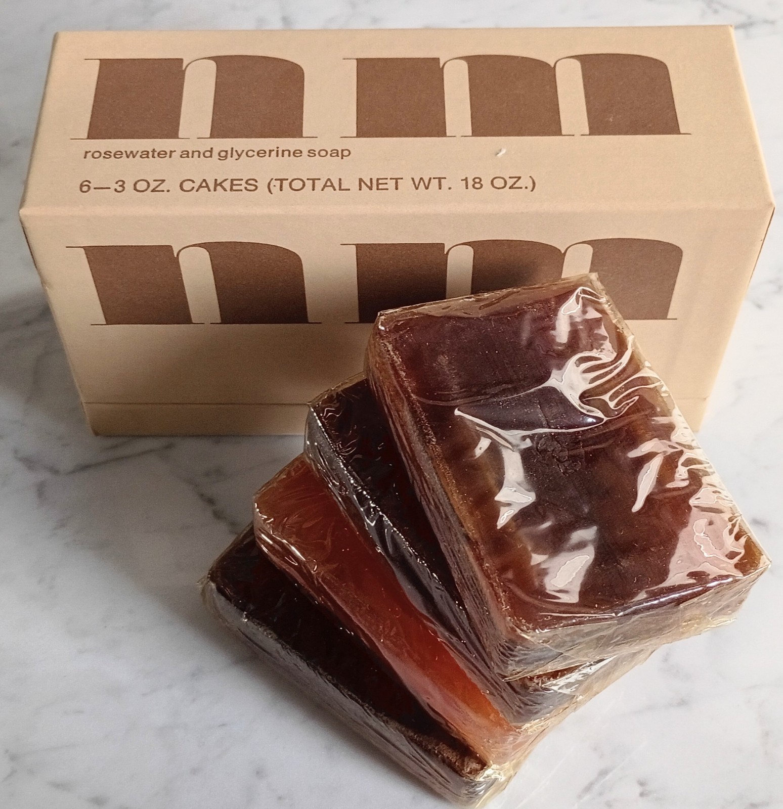 FOUR Neiman Marcus Rosewater Glycerine 3 Oz Soap Bars UNUSED – IN NM BOX – RARE