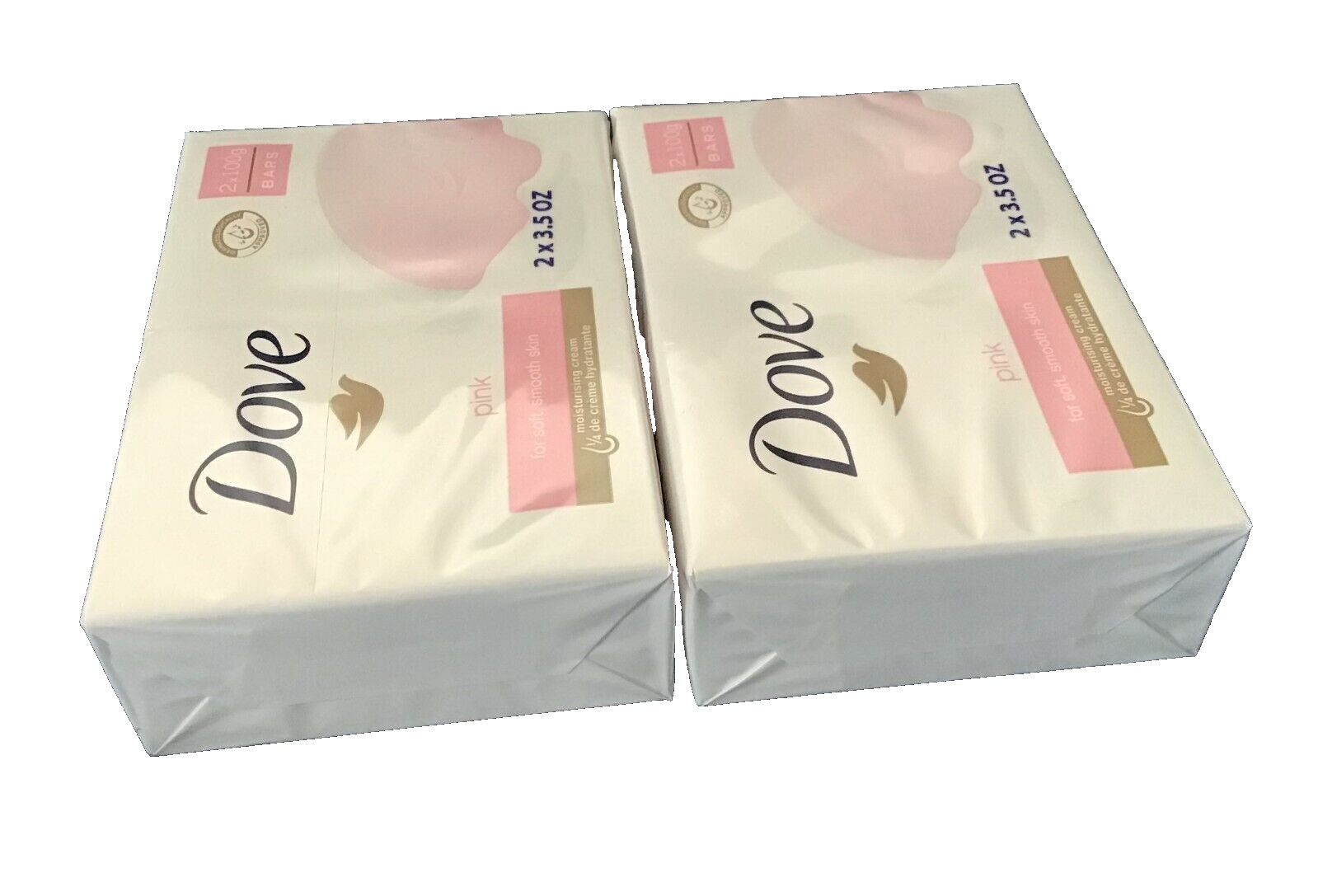 Dove PINK Moisturizing Cream Bars 2 x 3.5oz – TWO PACKAGES 4 x 3.5oz NEW IN BOX