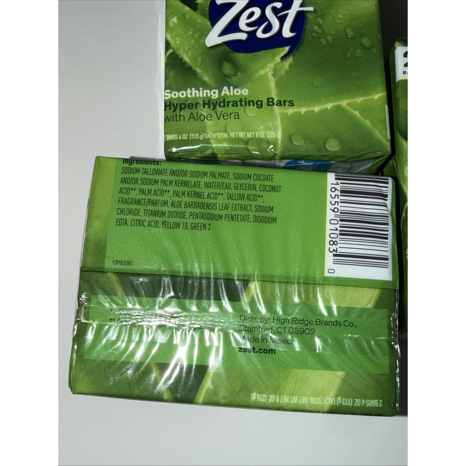 Zest Soothing Aloe Hyper Hydrating Bar Soap with Aloe Vera 4oz 6 Bars Total