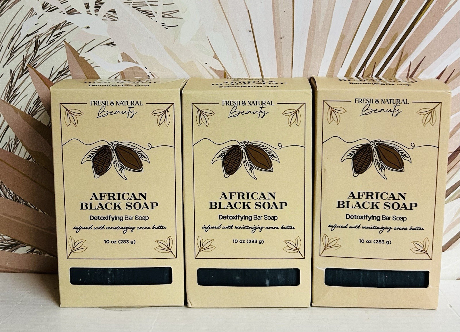 3-Pack African Black Soap Detoxifying Bar Soap 10 oz Each