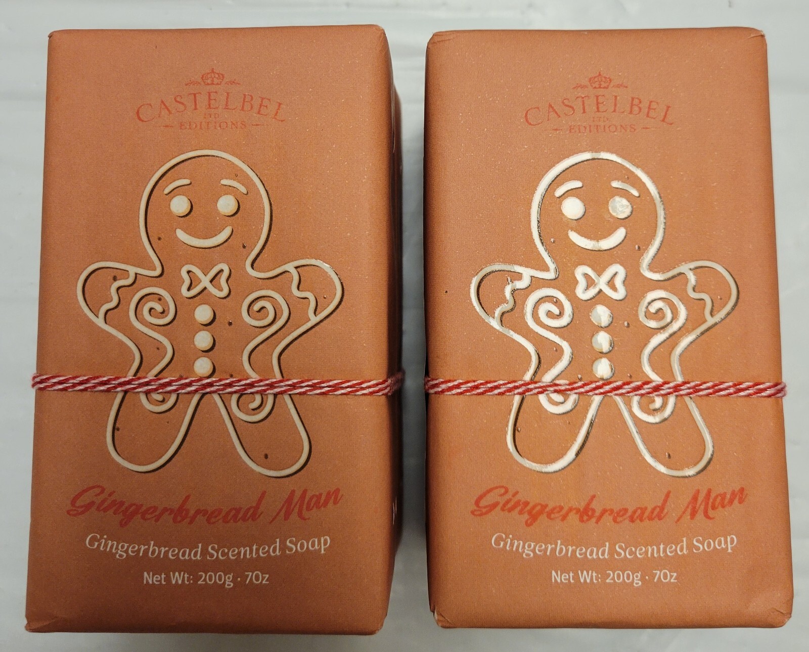 2x Castelbel 2 Pack Scented Bar Soap 7oz Gingerbread Christmas Holiday Wrap