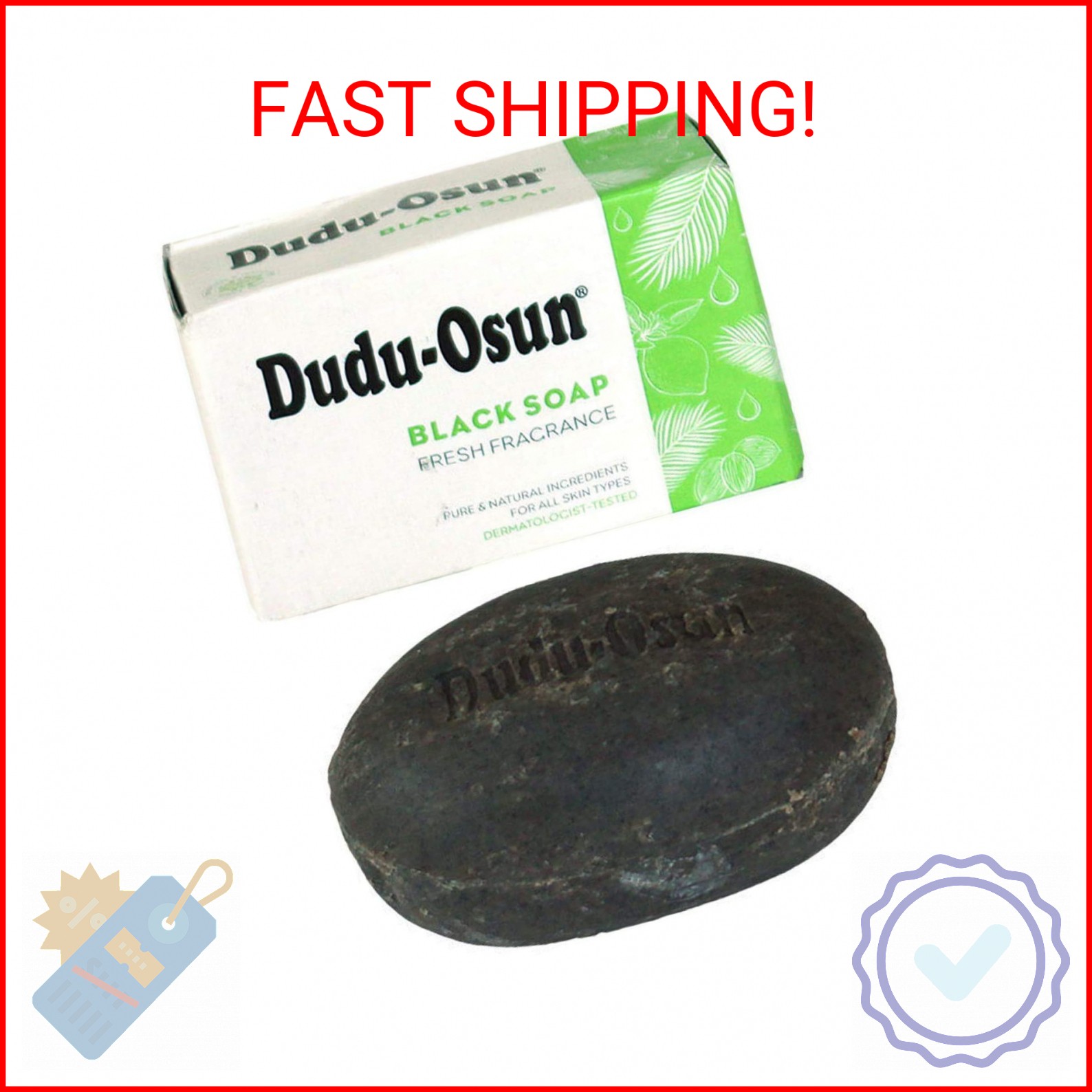 Tropical Naturals Dudu-Osun African Black Soap Bar 5.3 oz – 24 Count Bulk Pack,