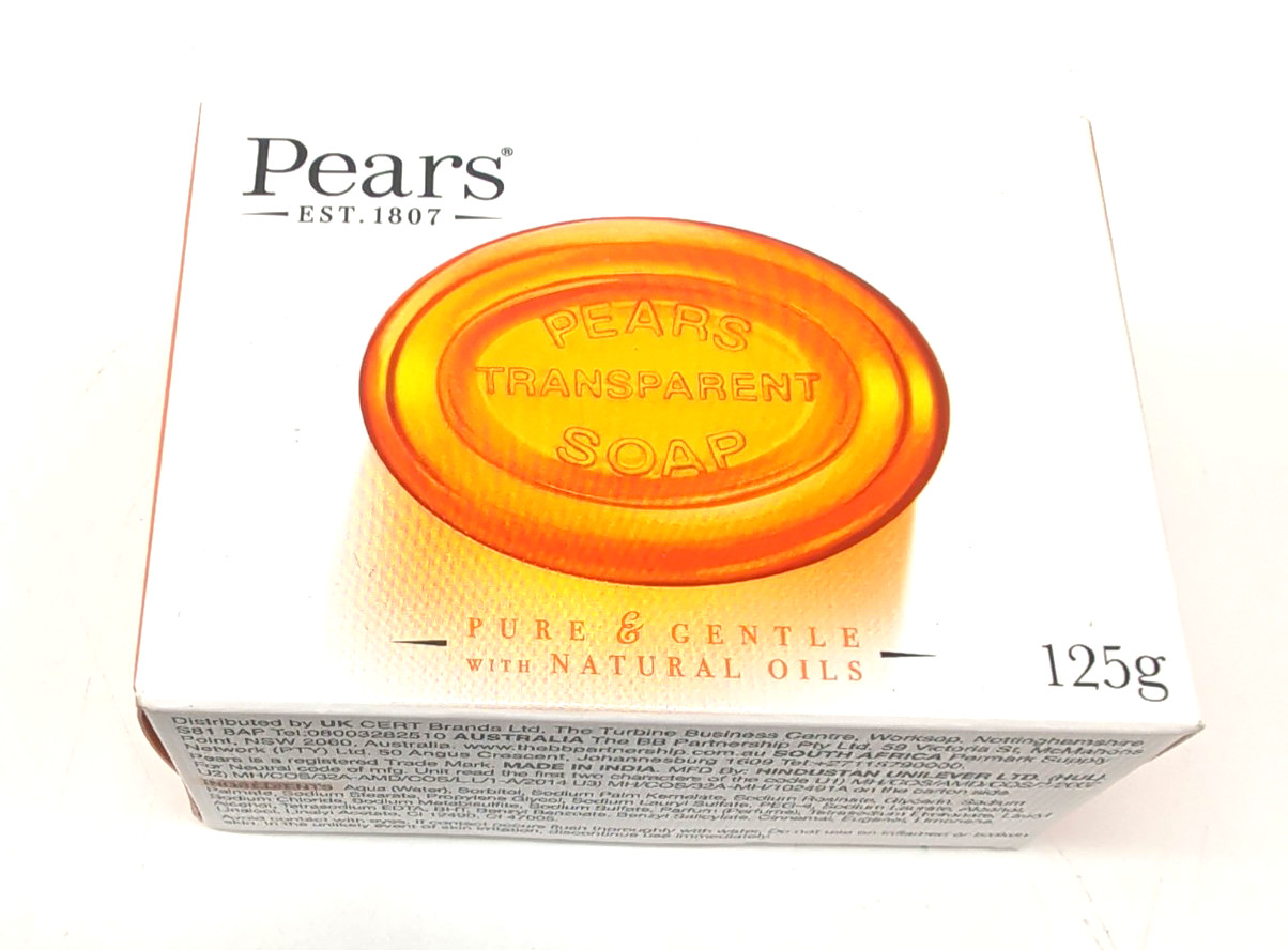 Pears Pure & Gentle Transparent Soap 4.4 oz/125 g. Bar Soap, Orange