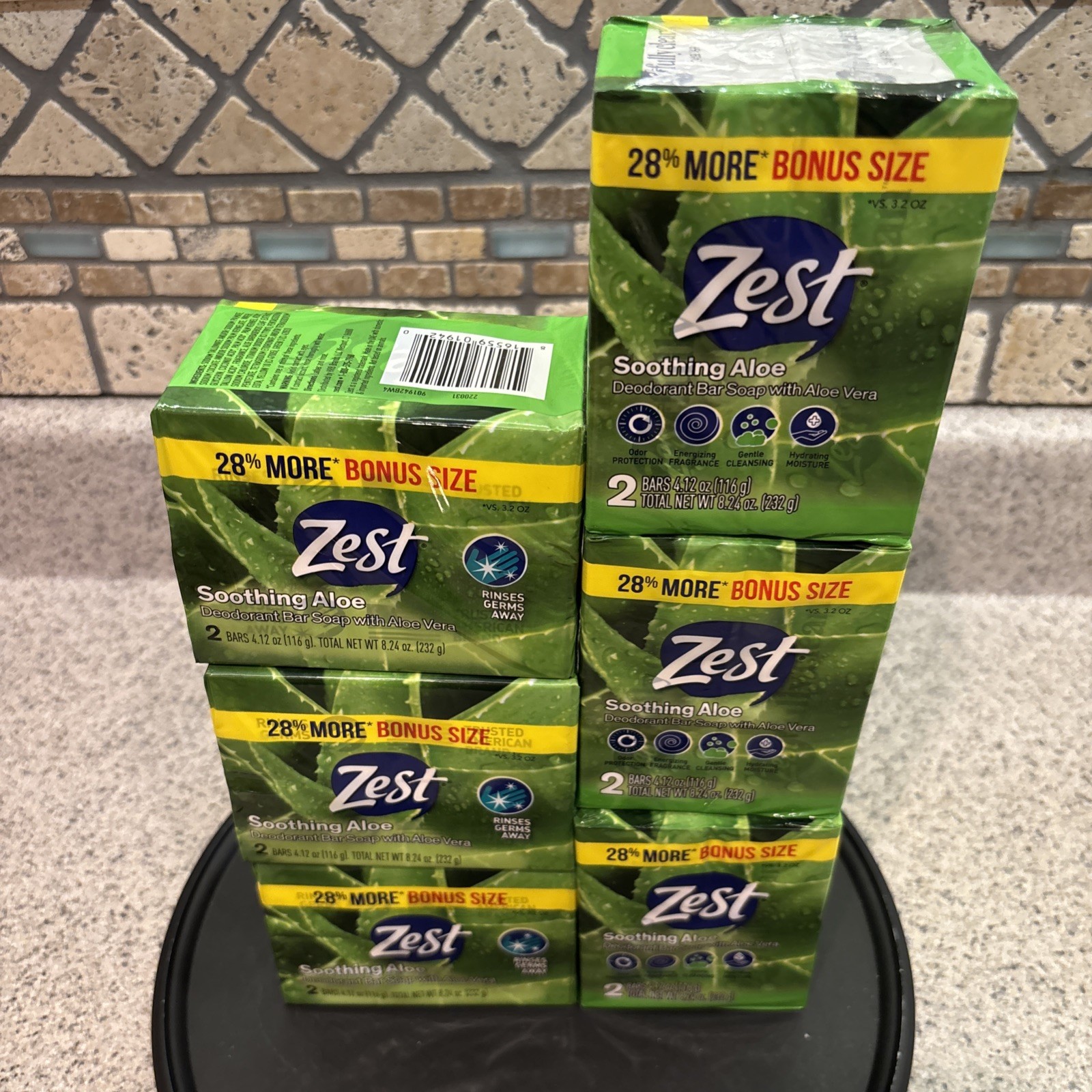 Zest Soothing Aloe Bar Soap 12 Bars, 4.12oz Each Bar
