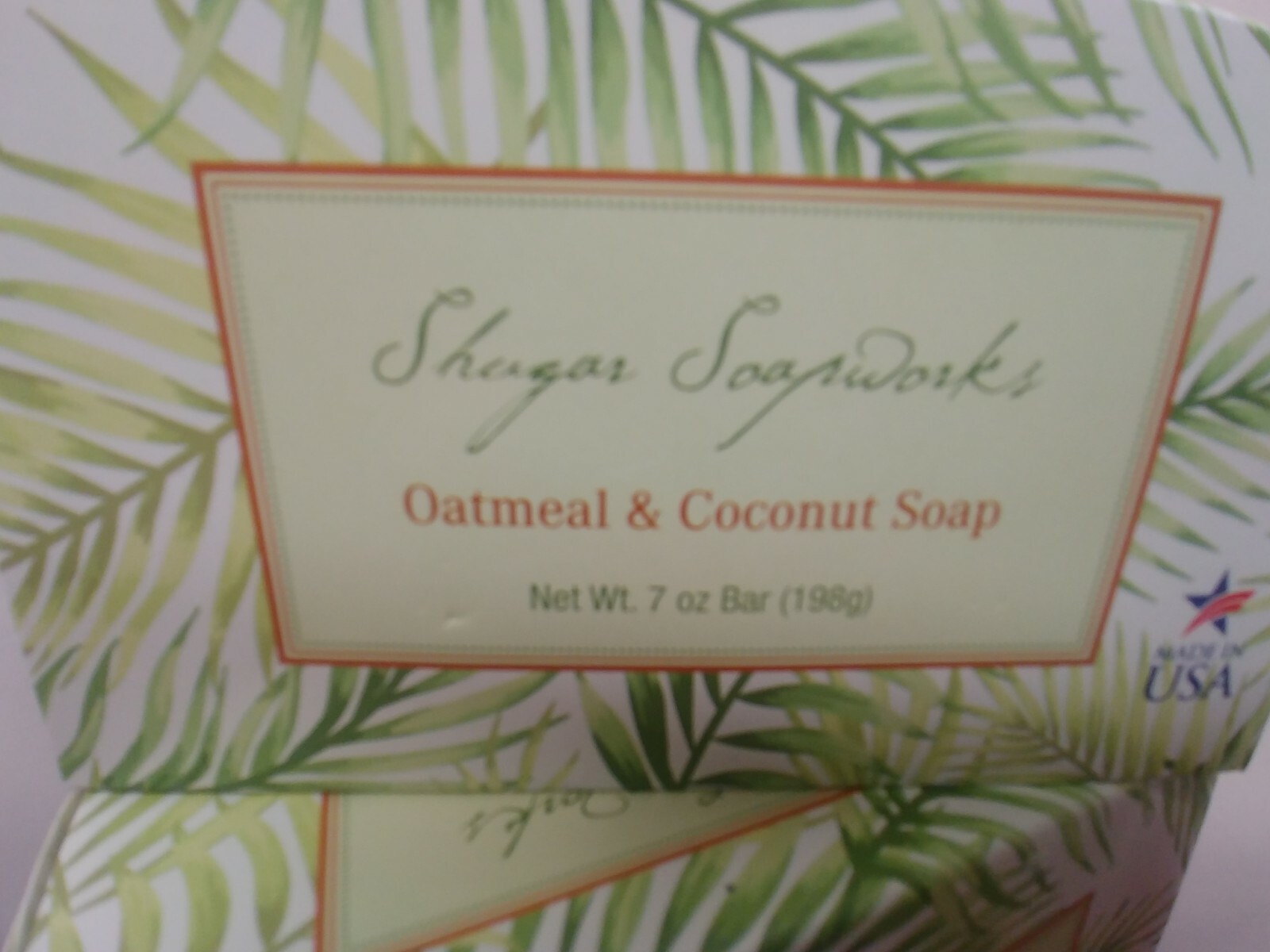 [2] Shugar Soapworks Luxury Soap Large Bath Bar Oatmeal & Coconut 7 oz Vegan NEW